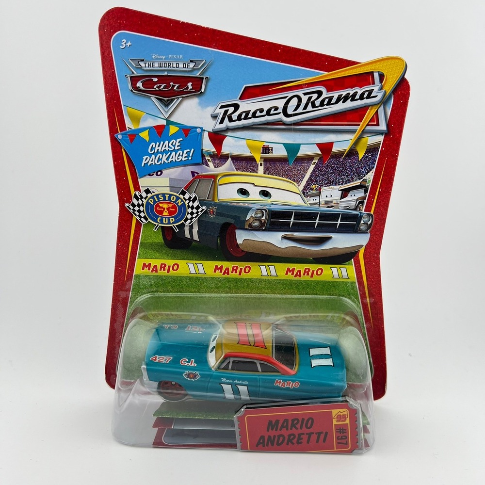 Disney Pixar Cars Race O Rama Mario Andretti Diecast Chase Package New